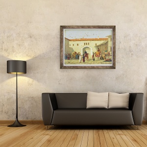 Tablou inramat - Richard Dadd - Caravanserai la Mylasa, Turcia, 60 x 80 cm - Img 2