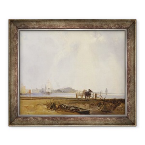 Tablou inramat - Richard Parkes Bonington - Peisaj langa Quilleboeuf, Franta, 50 x 60 cm