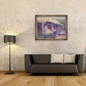 Tablou inramat - Robert Antoine Pinchon - Podul de la apus, 60 x 80 cm - Img 2