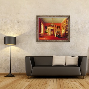 Tablou inramat - Robert Huskisson - Galeria Lordului Northwick de la casa Thirlestaine, 60 x 80 cm - Img 2