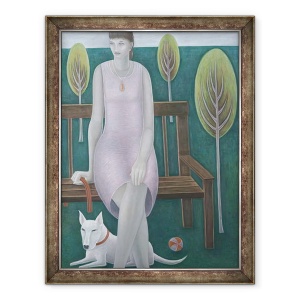 Tablou inramat - Ruth Addinall - Femeie in parc, 70 x 90 cm
