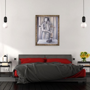 Tablou inramat - Ruth Addinall - Femeie la telefon, 70 x 90 cm - Img 3