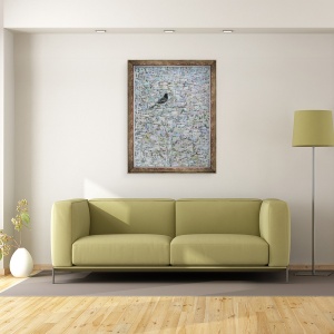 Tablou inramat - Ruth Addinall - Mierla in copac I, 60 x 80 cm - Img 2