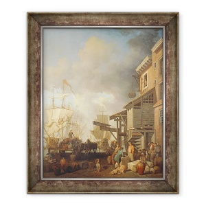 Tablou inramat - Samuel Scott - Un debarcader Tamisa, 50 x 60 cm