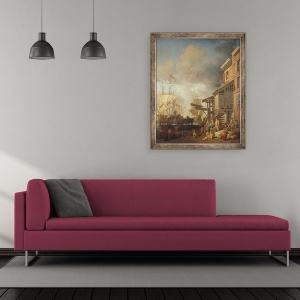 Tablou inramat - Samuel Scott - Un debarcader Tamisa, 50 x 60 cm - Img 2