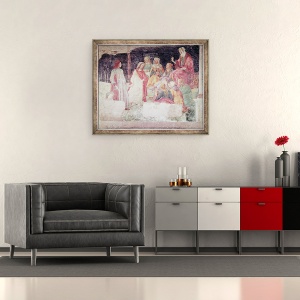 Tablou inramat - Sandro Botticelli - Tanar intampinat de sapte Arte Liberale, 50 x 60 cm - Img 2