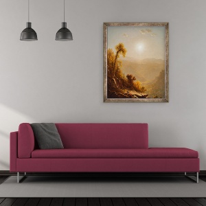 Tablou inramat - Sanford Robinson Gifford - Octombrie in Catskills, 50 x 60 cm - Img 2