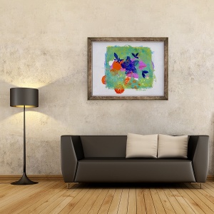 Tablou inramat - Sarah Thompson-Engels - Floare Albastra,2019, 60 x 80 cm - Img 2