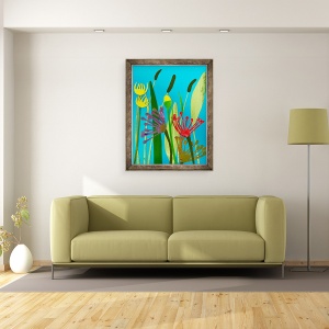 Tablou inramat - Sarah Thompson-Engels - flori si ierburi, 60 x 80 cm - Img 2