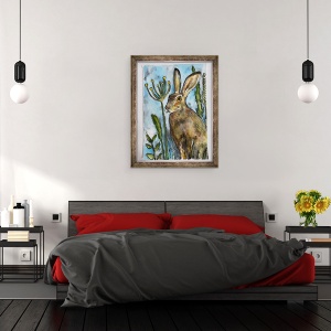 Tablou inramat - Sarah Thompson-Engels - Iepurele cu capete de seminte, 60 x 80 cm - Img 3