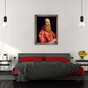 Tablou inramat - Scipione Pulzone - Cardinalul Antoine Perronot de Granvelle 1517-86, 70 x 90 cm - Img 3