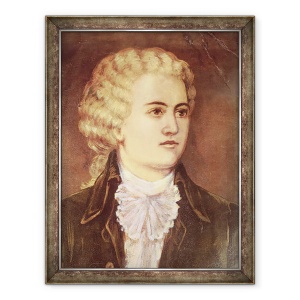 Tablou inramat - Scoala austriaca - Wolfgang Amadeus Mozart 1756-91 in timpul sederii sale la Praga in 1787, 70 x 90 cm