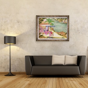 Tablou inramat - Scoala chineza - Ms 202 f.6 Sortarea coconilor, 60 x 80 cm - Img 2