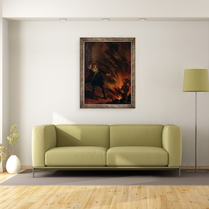 Tablou inramat - scoala engleza - Hamlet si Duhul Tatalui sau, 60 x 80 cm - Img 2