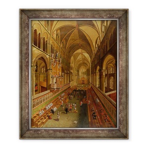 Tablou inramat - Scoala Engleza - Interiorul Catedralei Canterbury, 70 x 85 cm