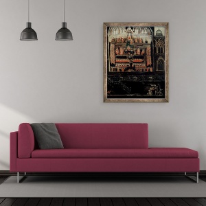 Tablou inramat - Scoala Engleza - Partea dreapta a Diptych arata Parlamentul lui Iacob I al Angliei, al VI-lea al Scotiei 1566-1625 si Plotul prafului de pusca, 70 x 85 cm - Img 2