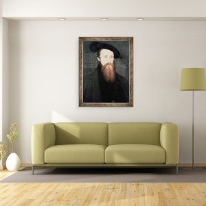 Tablou inramat - scoala engleza - Portretul lui Thomas Seymour 1508-1549 Baron Seymour, 70 x 90 cm - Img 2