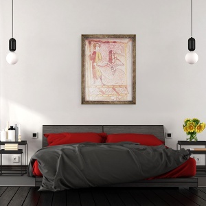 Tablou inramat - Scoala franceza - Calaret care detine fraiele a trei cai, de la Zidul de Nord, 70 x 90 cm - Img 3