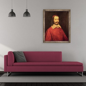 Tablou inramat - Scoala Franceza - Cardinalul Jules Mazarin 1602-61 copie a unui portret din secolul al XVII-lea, 50 x 60 cm - Img 2