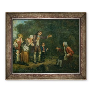 Tablou inramat - Scoala Franceza - Familia Calas inainte de Voltaire la Ferney, 50 x 60 cm