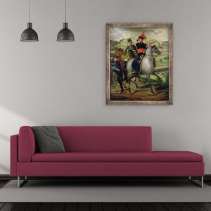 Tablou inramat - Scoala Franceza - Generalul Louis Marie Turreau de Garambouville 1756-1816 la Afacerea Gravieres, 50 x 60 cm - Img 2