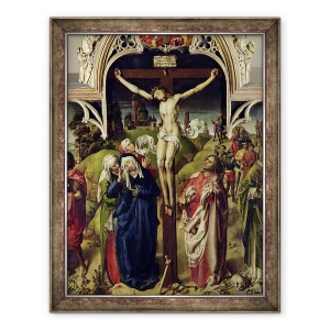 Tablou inramat - Scoala franceza - Hristos pe cruce, femeile sfinte si Sfantul Ioan Evanghelistul, 70 x 90 cm
