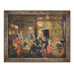 Tablou inramat - Scoala franceza - Jaful unei ferme, 60 x 80 cm