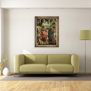 Tablou inramat - Scoala franceza - Parlamentul Altarpiece Paris, 60 x 80 cm - Img 2