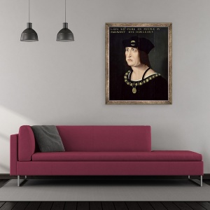 Tablou inramat - Scoala Franceza - Portret De Ludovic al XII-lea 1462-1515 Regele Frantei, 70 x 85 cm - Img 2