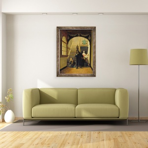 Tablou inramat - Scoala franceza - Portretul lui Blaise Pascal 1623-62, 60 x 80 cm - Img 2