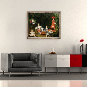 Tablou inramat - Scoala Franceza - Portretul lui Francoise-Athenais de Rochechouart-Mortemart 1641-1707 Marchiza de Montespan, 50 x 60 cm - Img 2