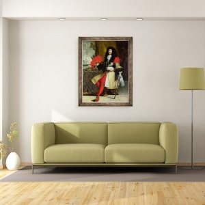 Tablou inramat - Scoala franceza - Portretul lui Ludovic al XIV-lea 1638-1715 dupa 1670, 60 x 80 cm - Img 2
