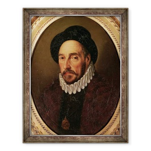 Tablou inramat - Scoala franceza - Portretul lui Michel Eyquem de Montaigne 1533-92, 60 x 80 cm