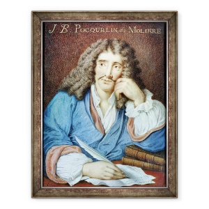 Tablou inramat - Scoala franceza - Portretul lui Moliere 1622-73, 70 x 90 cm