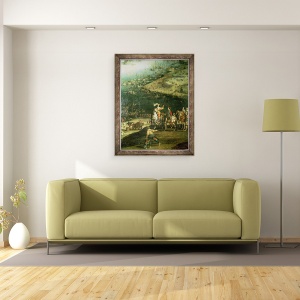 Tablou inramat - Scoala franceza - Ridicarea asediului de la Ile de Re III, 60 x 80 cm - Img 2