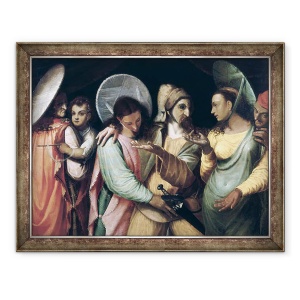 Tablou inramat - Scoala franceza - Scena din Commedia dellArte I, 60 x 80 cm