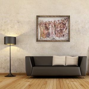 Tablou inramat - Scoala franceza - Turul de la Ligue. Membrii Curtii de Medici ca Zeii Olimpului pictura murala, 60 x 80 cm - Img 2