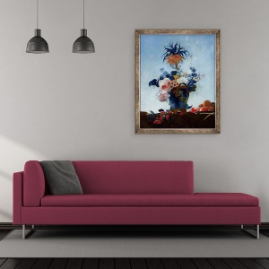 Tablou inramat - Scoala Franceza - Vaza cu flori, 50 x 60 cm - Img 2