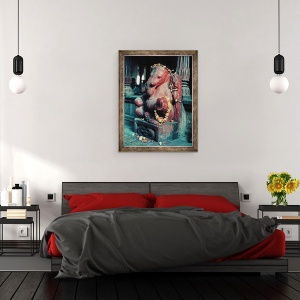 Tablou inramat - Scoala indiana - Zeul elefant, 70 x 90 cm - Img 3