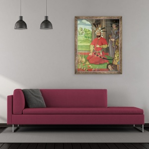 Tablou inramat - Scoala Islamica - Receptia pentru Ambasadorul Marelui Moghul la Curtea sahului Tahmasp, 70 x 85 cm - Img 2
