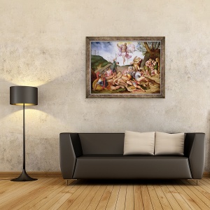 Tablou inramat - Scoala Italiana - invierea lui Hristos, scoala Florentina, 60 x 80 cm - Img 2