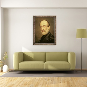 Tablou inramat - Scoala Italiana - Portret De Giuseppe Mazzini, 60 x 80 cm - Img 2