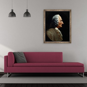 Tablou inramat - Scoala Italiana - Portretul lui Jean-Philippe Rameau, 50 x 60 cm - Img 2