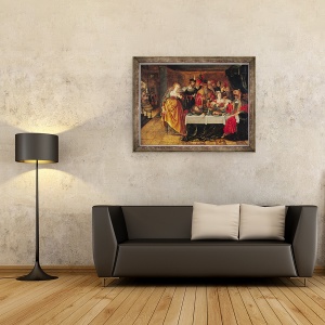 Tablou inramat - Scoala Italiana - Sarbatoarea lui Irod, 70 x 90 cm - Img 3