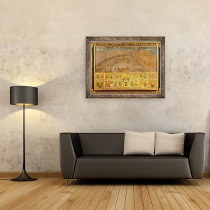 Tablou inramat - Scoala Italiana - Turneu in Piazza del Campo, Siena, 60 x 80 cm - Img 2