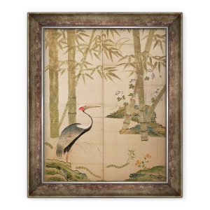 Tablou inramat - Scoala Japoneza - Bambus si Macara, 70 x 85 cm