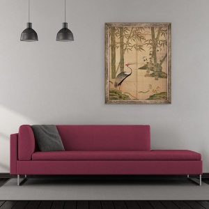 Tablou inramat - Scoala Japoneza - Bambus si Macara, 70 x 85 cm - Img 2