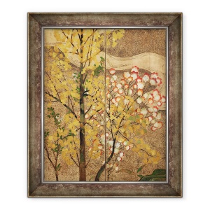 Tablou inramat - Scoala Japoneza - Copac de toamna, 50 x 60 cm