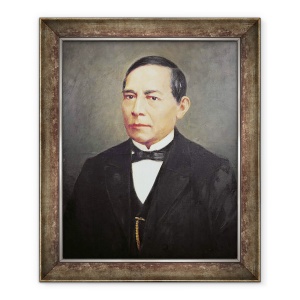 Tablou inramat - Scoala Mexicana - Portret De Benito Juarez, 50 x 60 cm