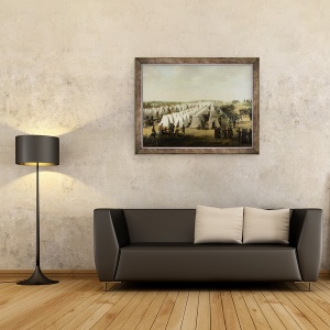 Tablou inramat - Scoala olandeza - Tabara armatei de la Rijen, 60 x 80 cm - Img 2
